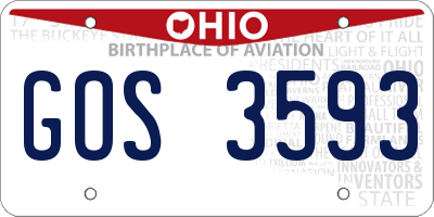 OH license plate GOS3593