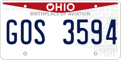OH license plate GOS3594
