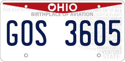 OH license plate GOS3605