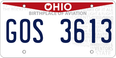 OH license plate GOS3613