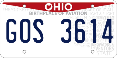 OH license plate GOS3614