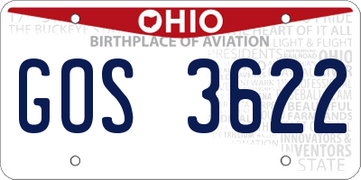 OH license plate GOS3622