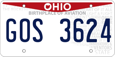 OH license plate GOS3624
