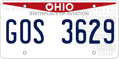 OH license plate GOS3629