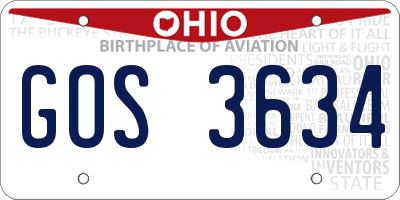 OH license plate GOS3634