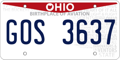 OH license plate GOS3637