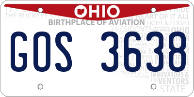 OH license plate GOS3638