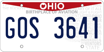OH license plate GOS3641