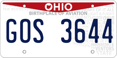 OH license plate GOS3644
