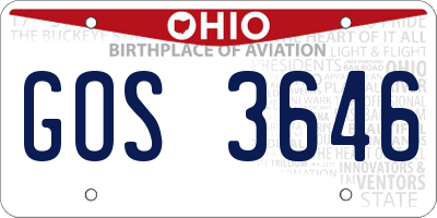 OH license plate GOS3646