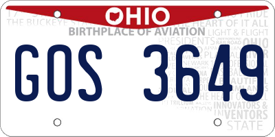 OH license plate GOS3649