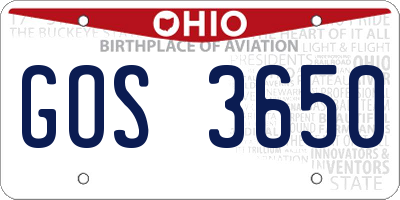 OH license plate GOS3650