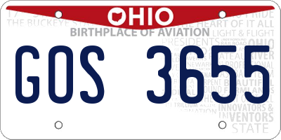 OH license plate GOS3655