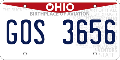 OH license plate GOS3656