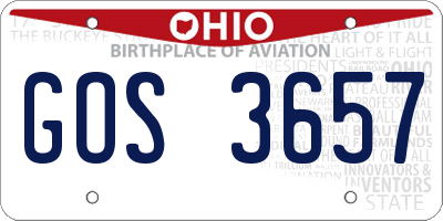OH license plate GOS3657
