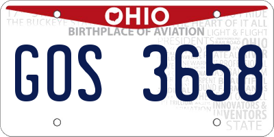 OH license plate GOS3658
