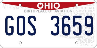 OH license plate GOS3659