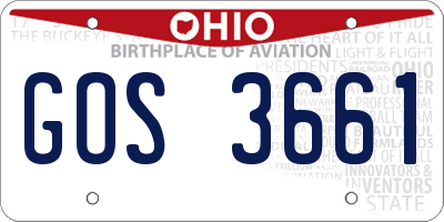 OH license plate GOS3661