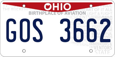 OH license plate GOS3662