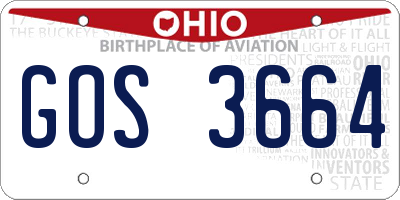 OH license plate GOS3664