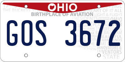 OH license plate GOS3672
