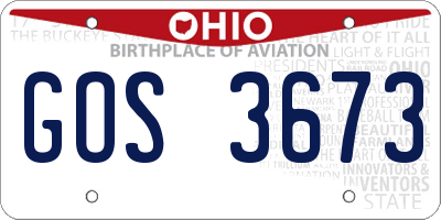 OH license plate GOS3673