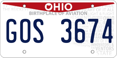 OH license plate GOS3674