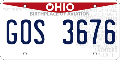 OH license plate GOS3676