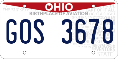OH license plate GOS3678