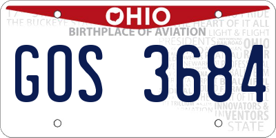 OH license plate GOS3684