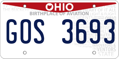 OH license plate GOS3693