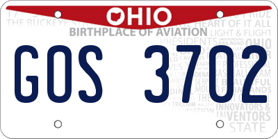 OH license plate GOS3702