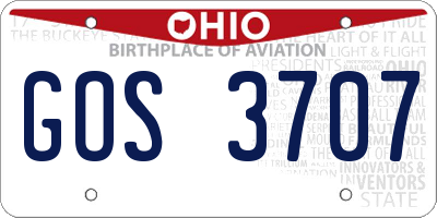 OH license plate GOS3707