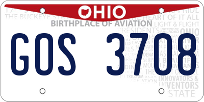OH license plate GOS3708