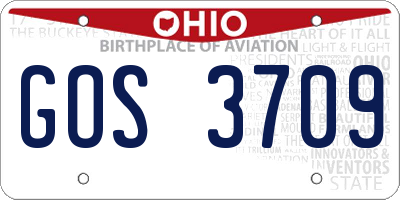 OH license plate GOS3709