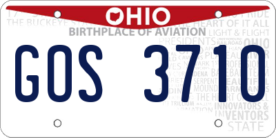 OH license plate GOS3710