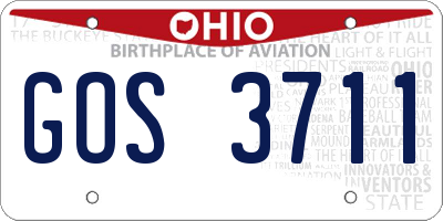 OH license plate GOS3711