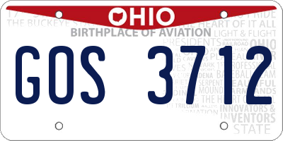 OH license plate GOS3712