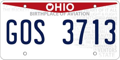 OH license plate GOS3713