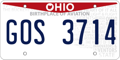 OH license plate GOS3714