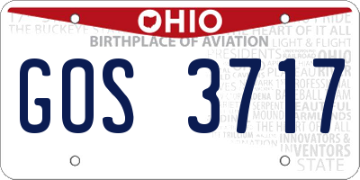 OH license plate GOS3717