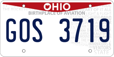 OH license plate GOS3719