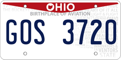 OH license plate GOS3720