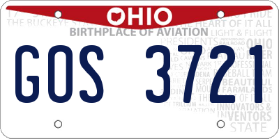 OH license plate GOS3721