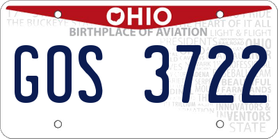 OH license plate GOS3722