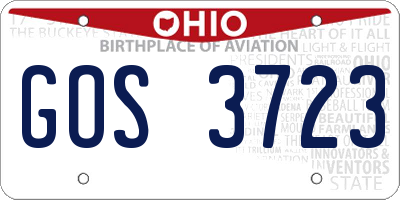 OH license plate GOS3723
