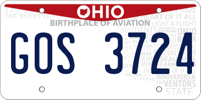OH license plate GOS3724