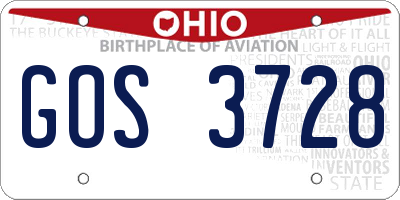 OH license plate GOS3728