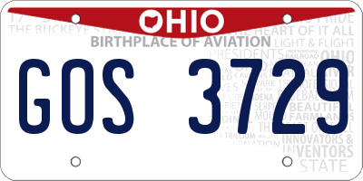 OH license plate GOS3729