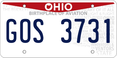 OH license plate GOS3731